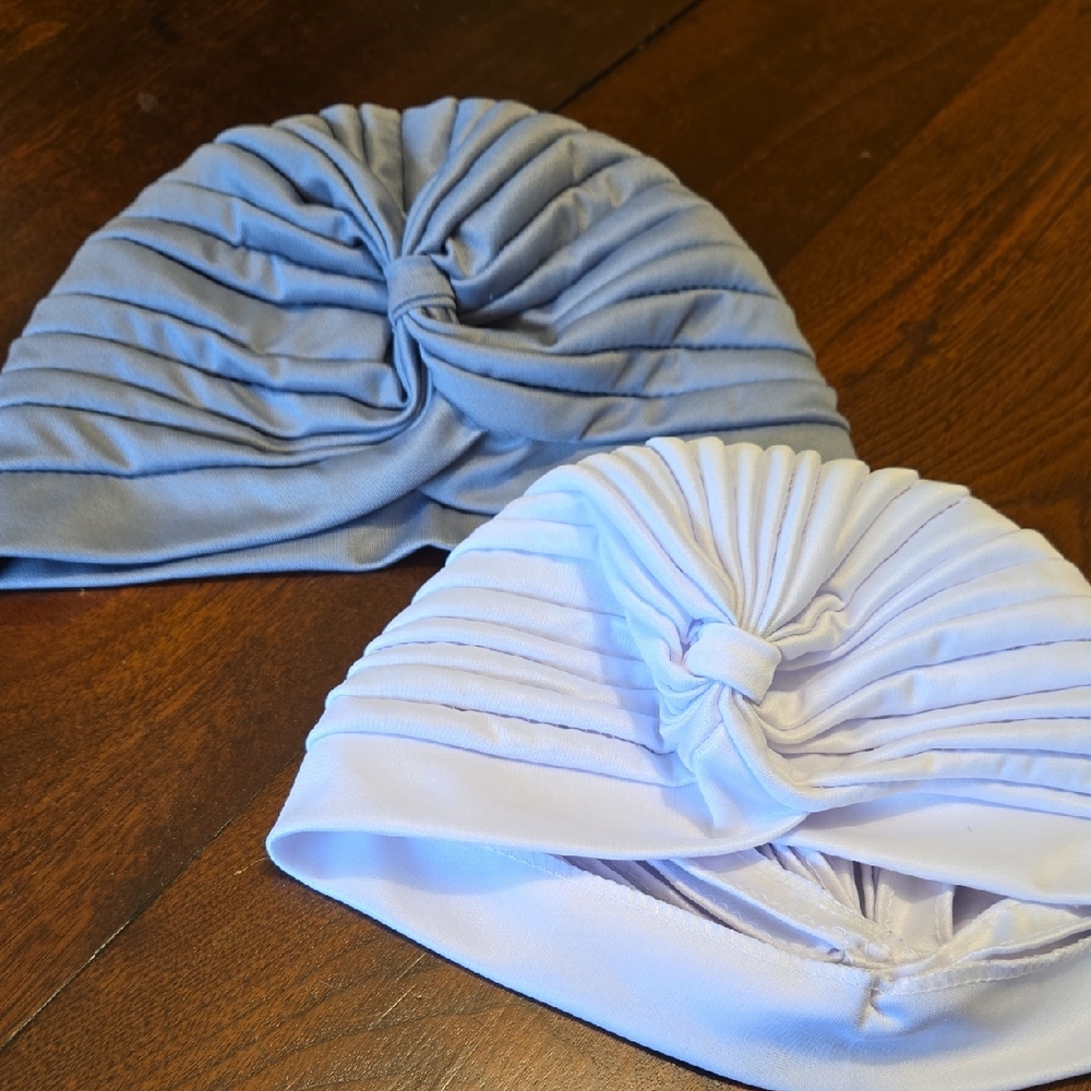Elegant Grey and White Knotted Headwraps